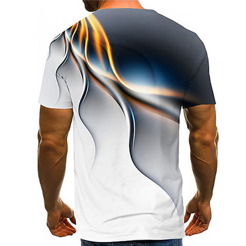 3D camouflage printed casual men's T-shirt