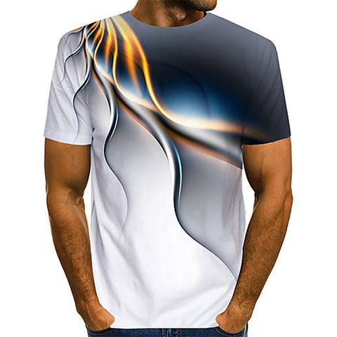 3D camouflage printed casual men's T-shirt