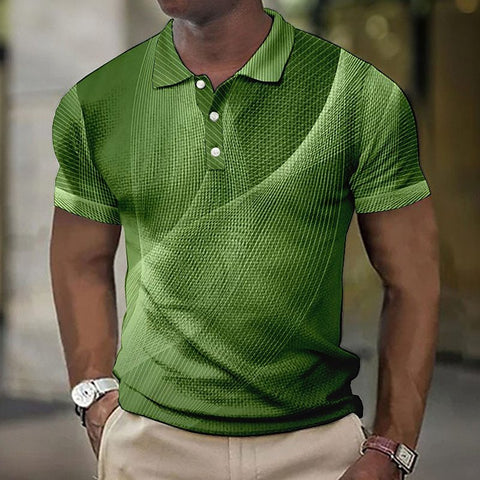 3D Button Short-sleeved Polo Shirt