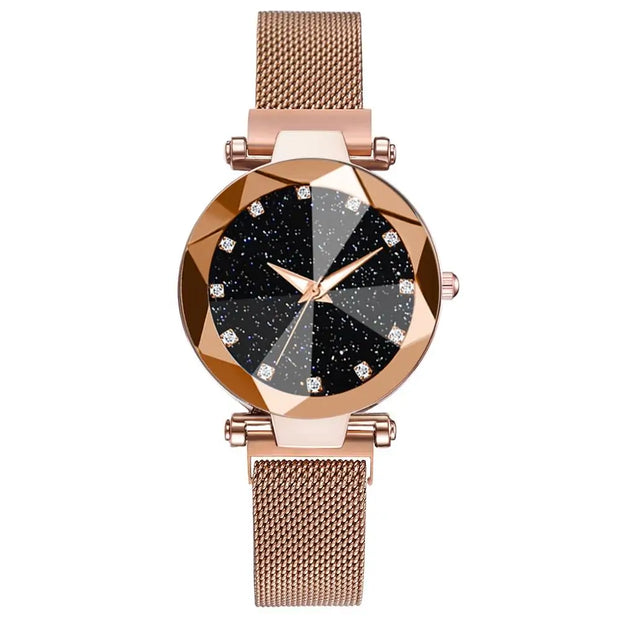 Starry Sky Luxury Women's Quartz Wristwatch with Diamonds