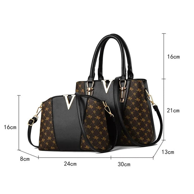 Women's 2-Piece Leather Handbag Set