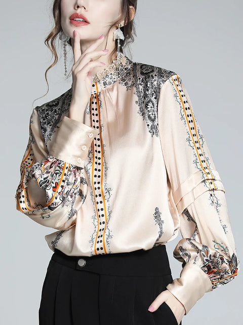 Printed Woman Blouse Silk